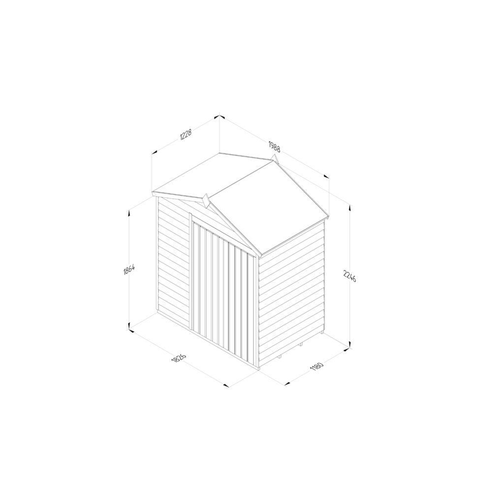 4LIFE Apex Shed 6×4 – Double Door – No Window (Installation) 5013053199695 2
